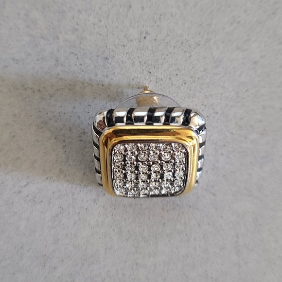 Fifth Avenue Collection Square Rhinestone Earrings - Picture 5 of 8